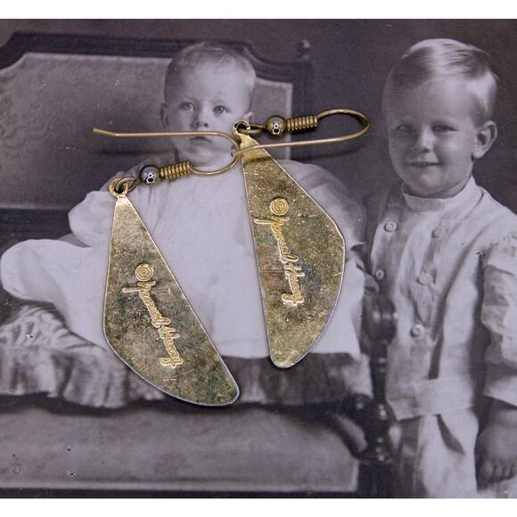 Samuel Huang Purple Enamel Geometric Earrings - Picture 2 of 2